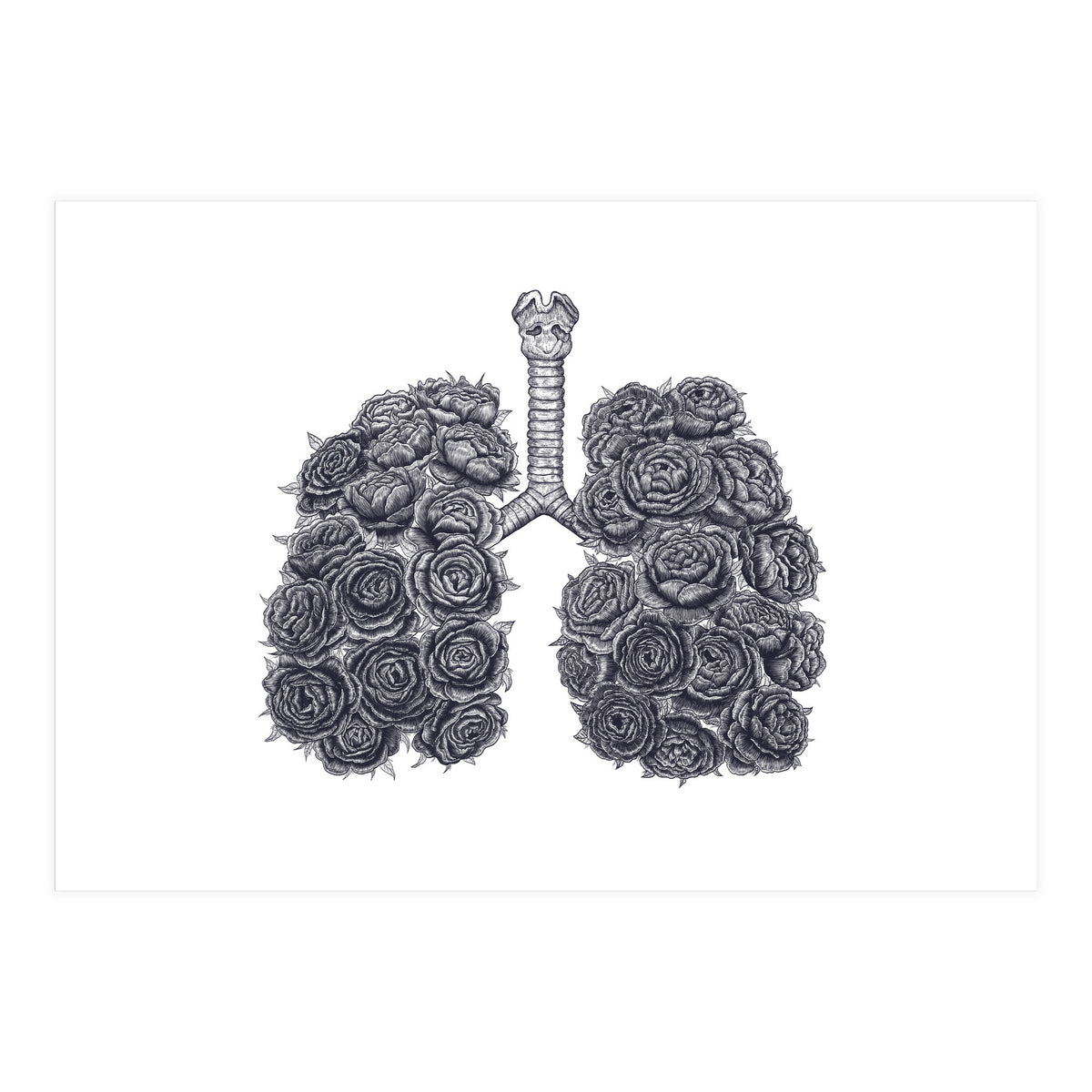 Lungs With Peonies (Print Only)