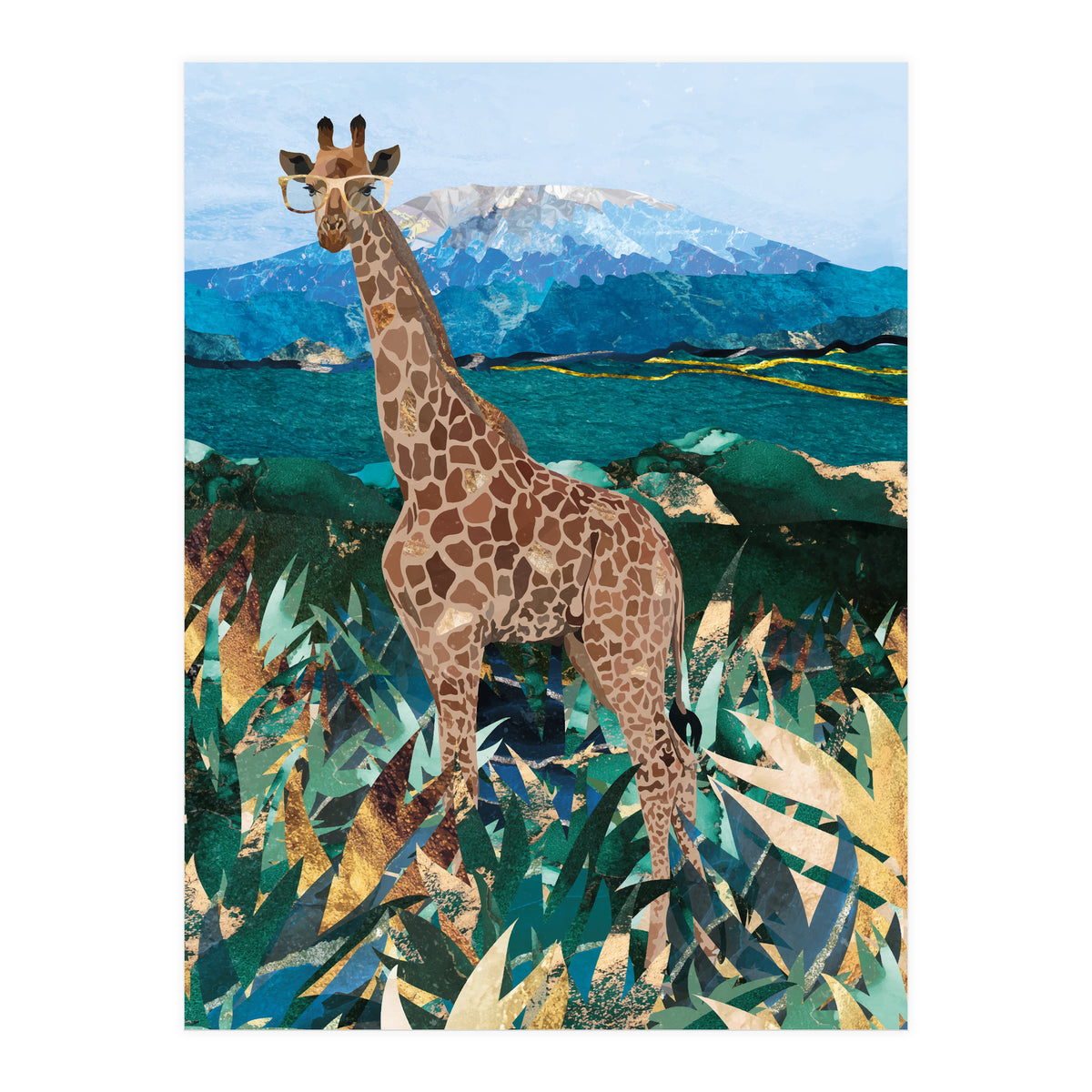 Giraffe in the tropical savanna (Print Only)