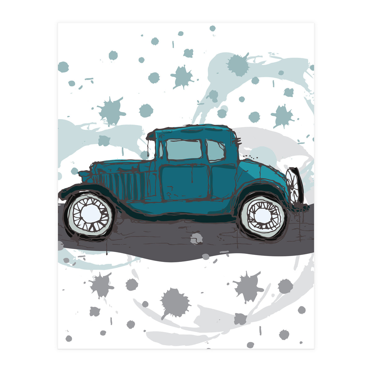 Blue car sketch (Print Only)