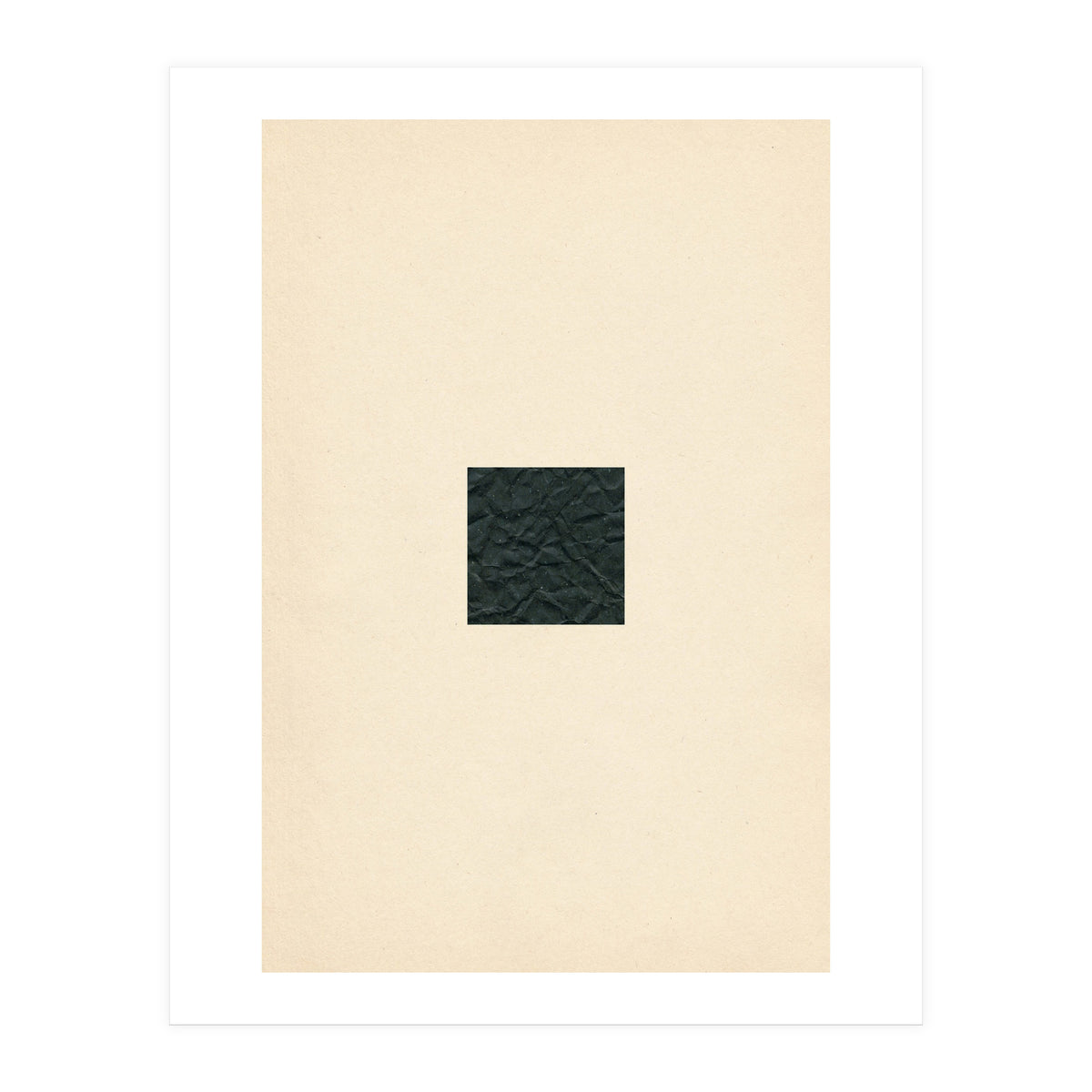 Minimal black square on beige (Print Only)
