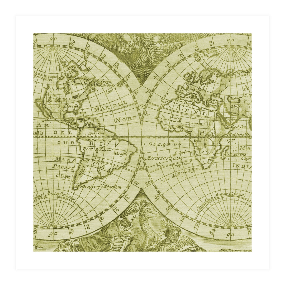 Vintage Mapa Mundi (Print Only)