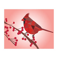 Northern Cardinal Bird Low Poly Art  (Print Only)
