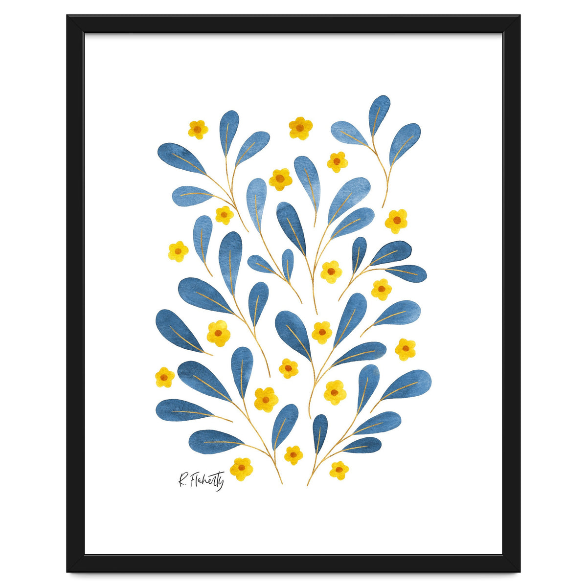 Springtime Floral | Blue and Yellow