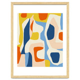 Me & Mine, Abstract Bohemian Pastel Shapes Painting, Eclectic Colorful Graphic Design thumbnail