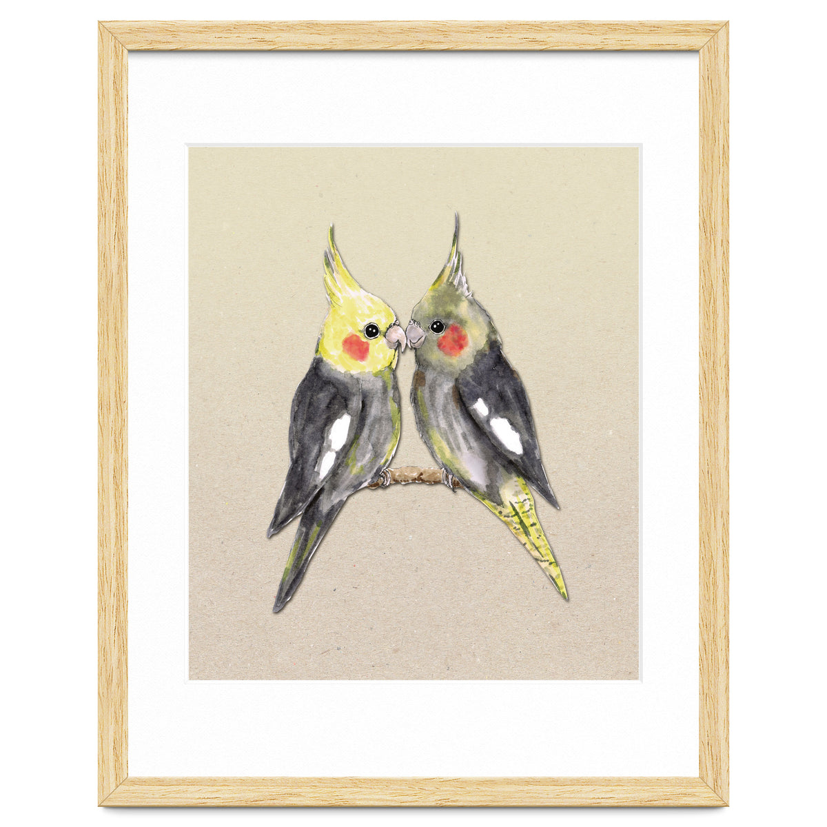 Two cute cockatiels