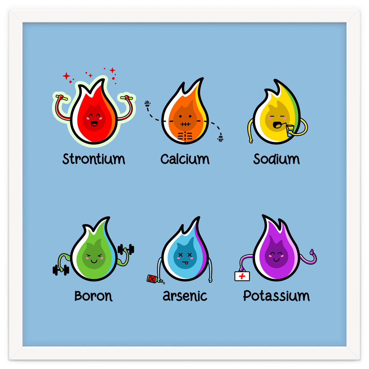 Kawaii Flaming Elements Science
