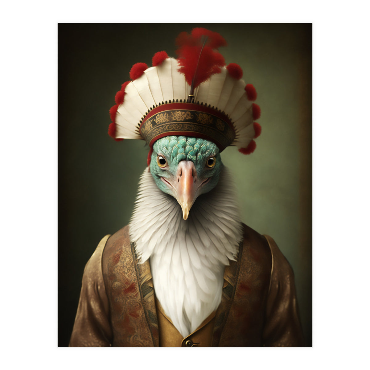 Turkey Designer Fashion Realistic Portrait Painting (Print Only)