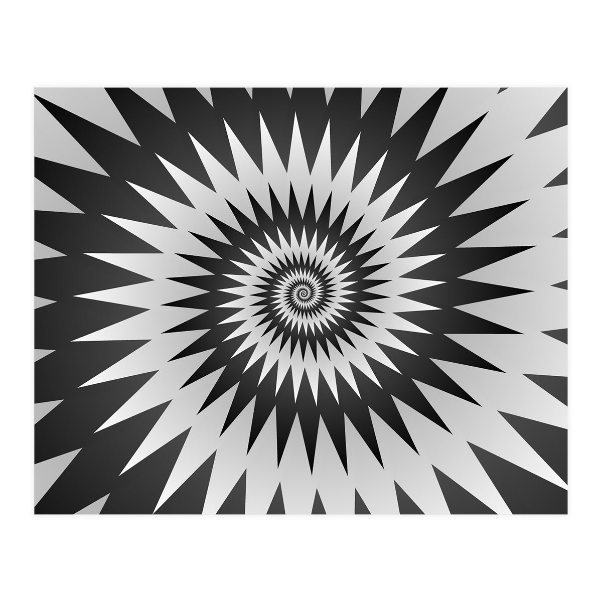 Black & White Abstract Spiral  (Print Only)