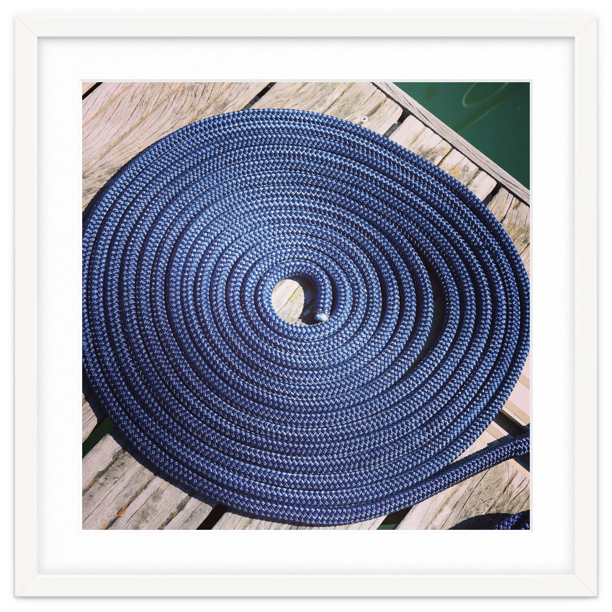 Blue rope coil