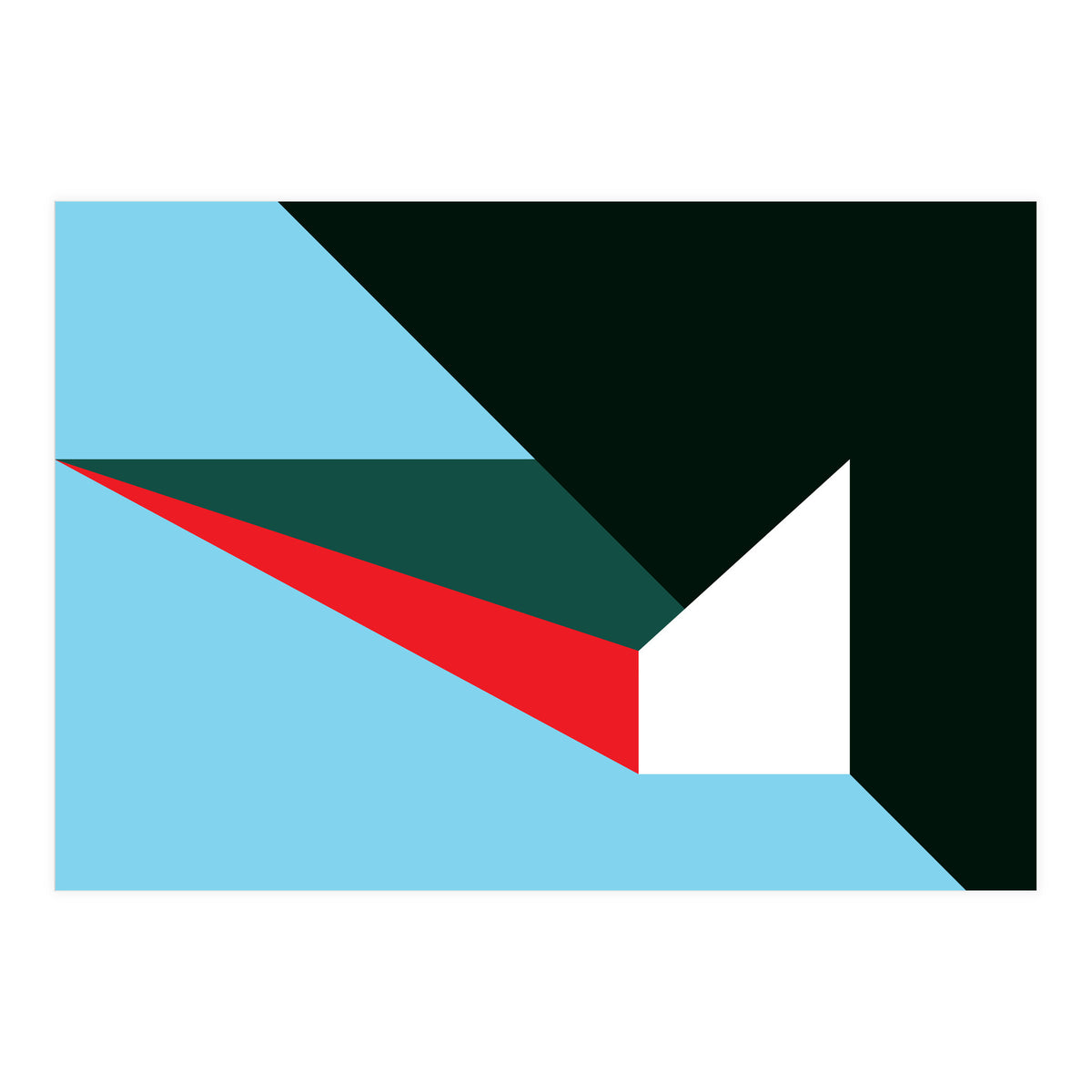 Geometric Shapes No. 45 - red, blue, green & black (Print Only)