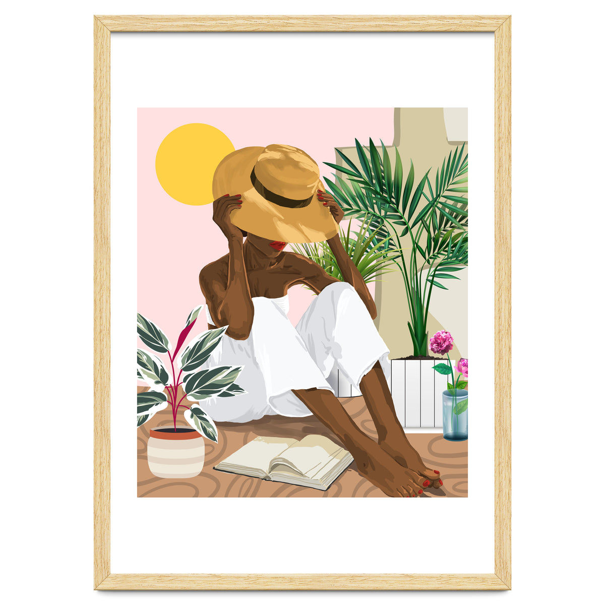 Summer Reading | Modern Bohemian Black Woman Travel | Beachy Vacation Book Reader