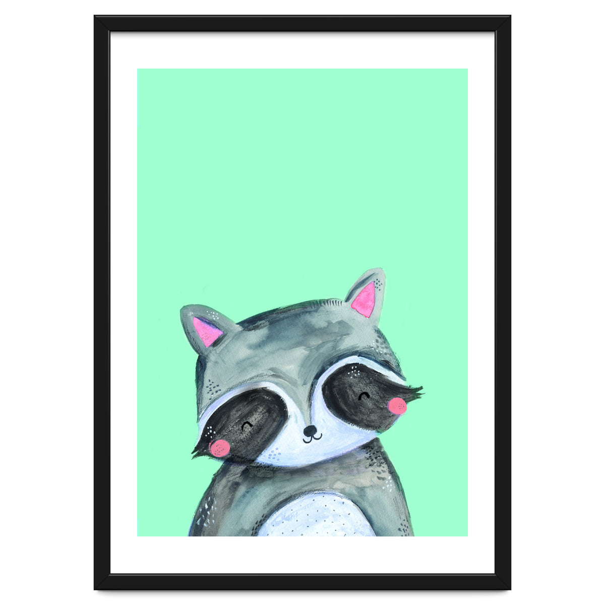 Woodland Racoon On Mint