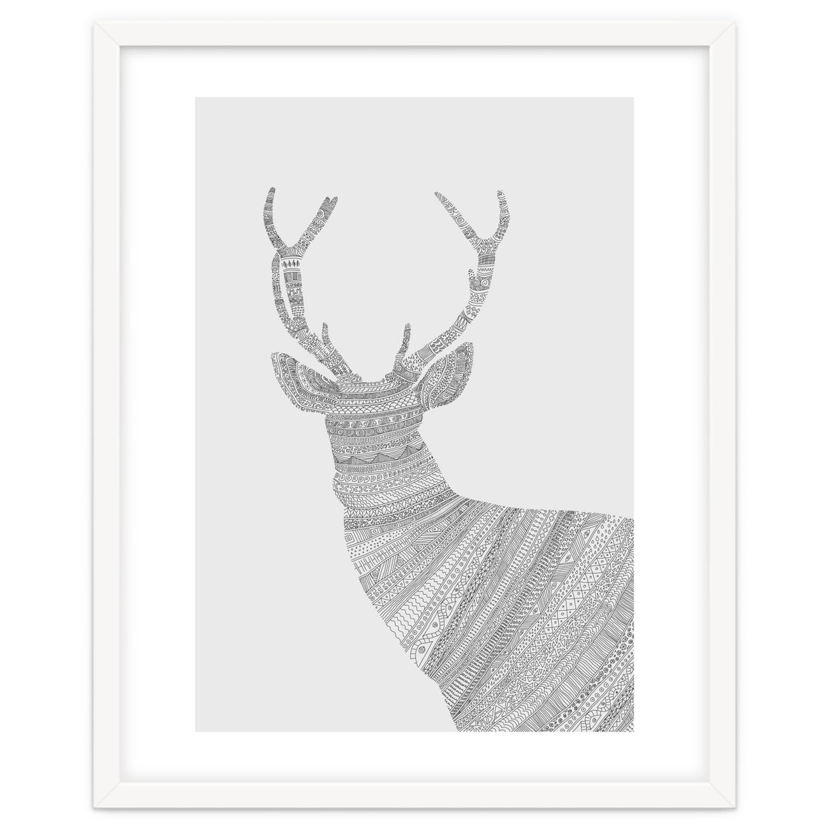 Stag Grey Poster
