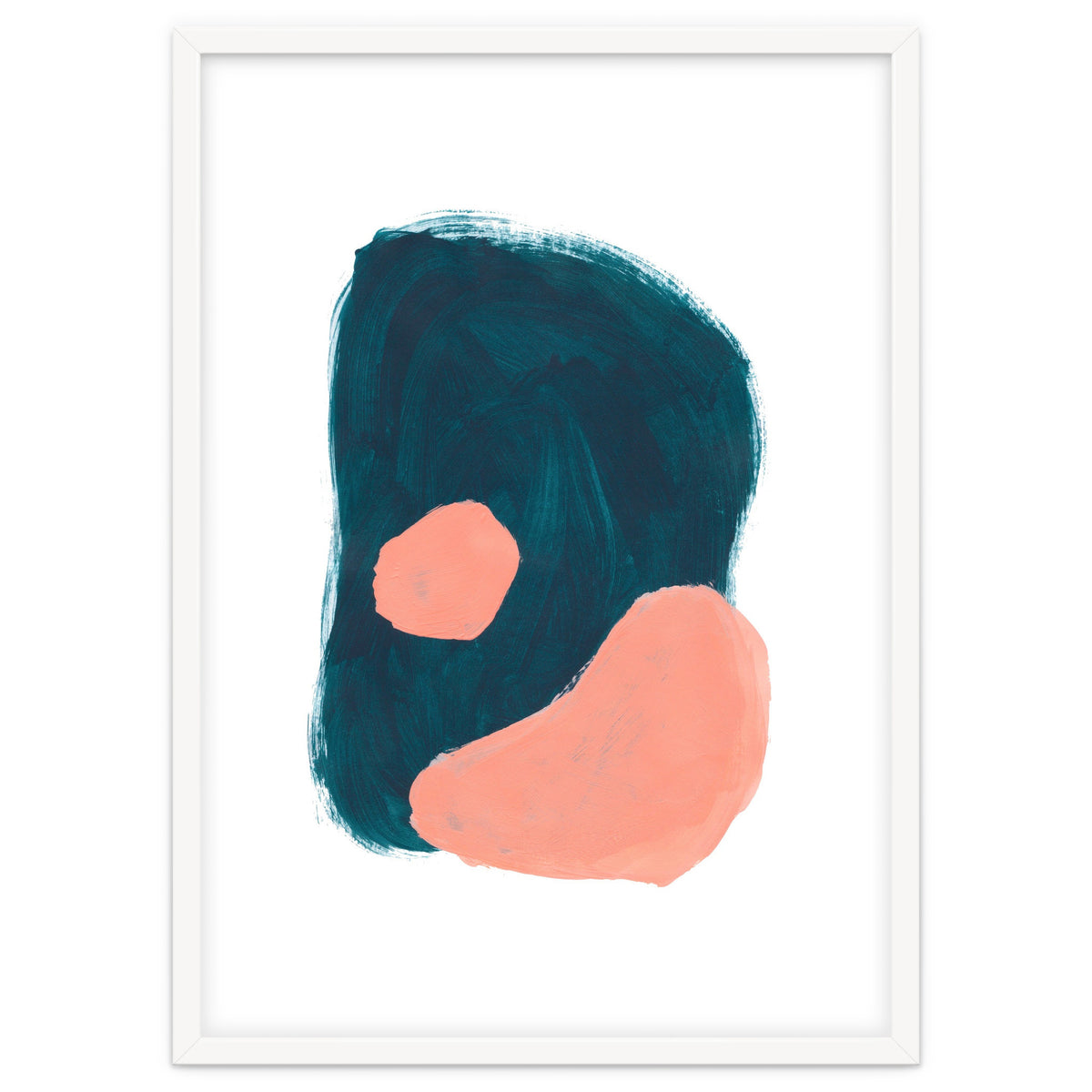 Teal Blob Salmon Bubbles