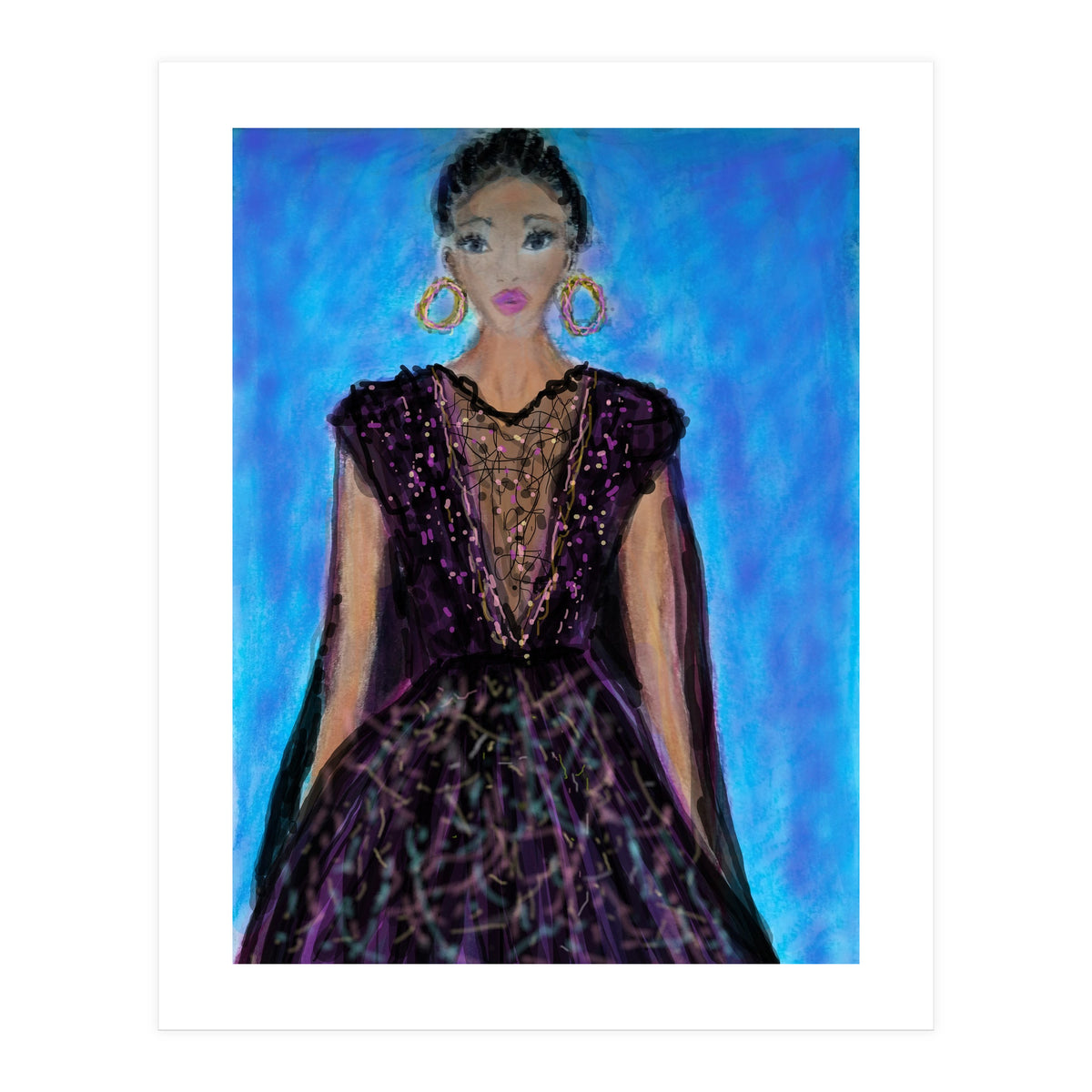 A LADY  WEARING A MAGICAL GOWN (Print Only)