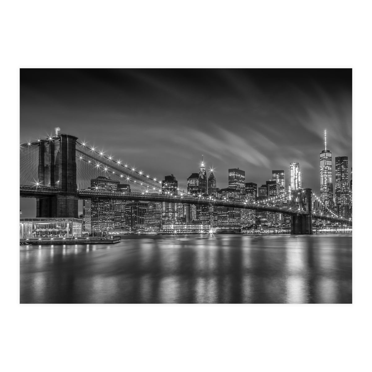 BROOKLYN BRIDGE Nightly Impressions | Monochrome (Print Only)