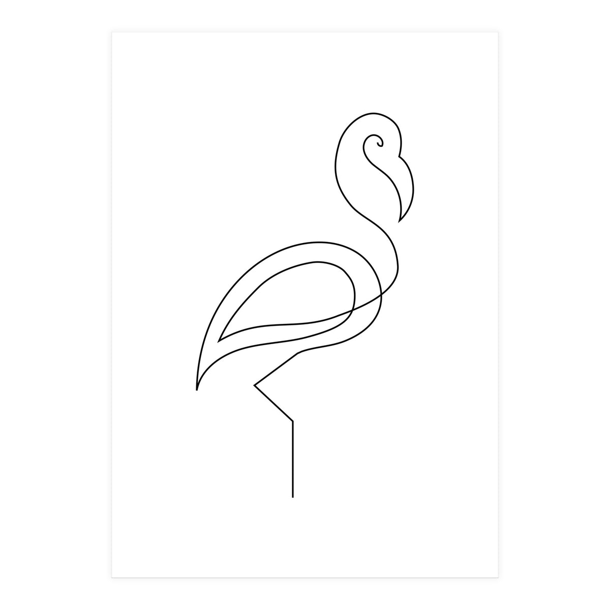 One Line Art Flamingo (Print Only)