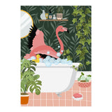 Flamingo Taking a Bubble Bath (Print Only) thumbnail