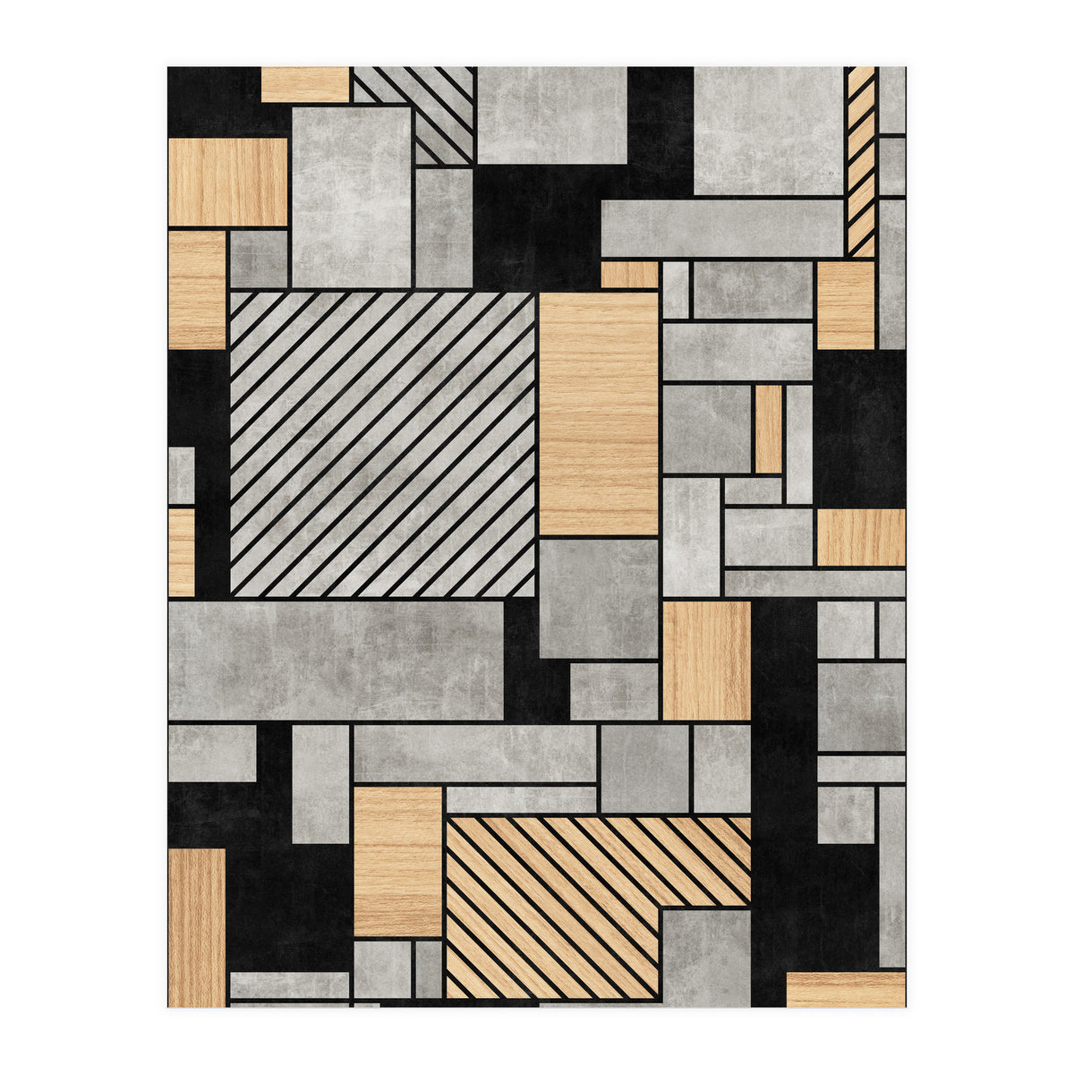 Random Pattern - Concrete and Wood (Print Only)