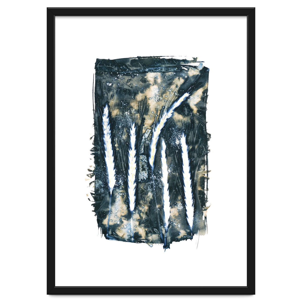 Indigo Blue Botanical Leaves No. 14