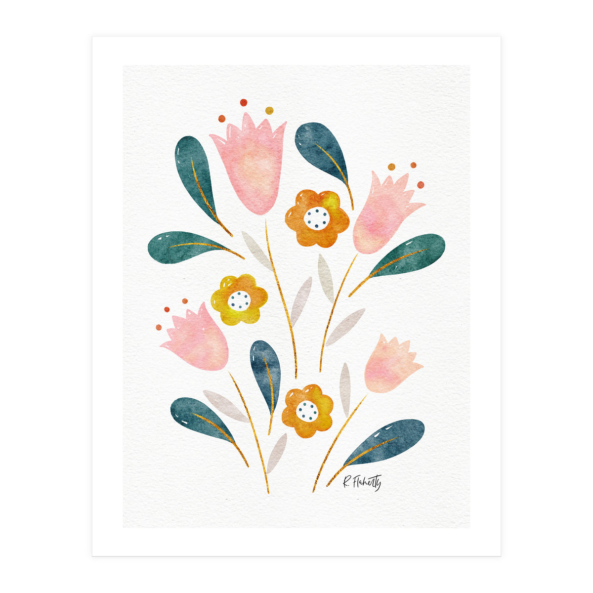 Watercolour Tulips (Print Only)