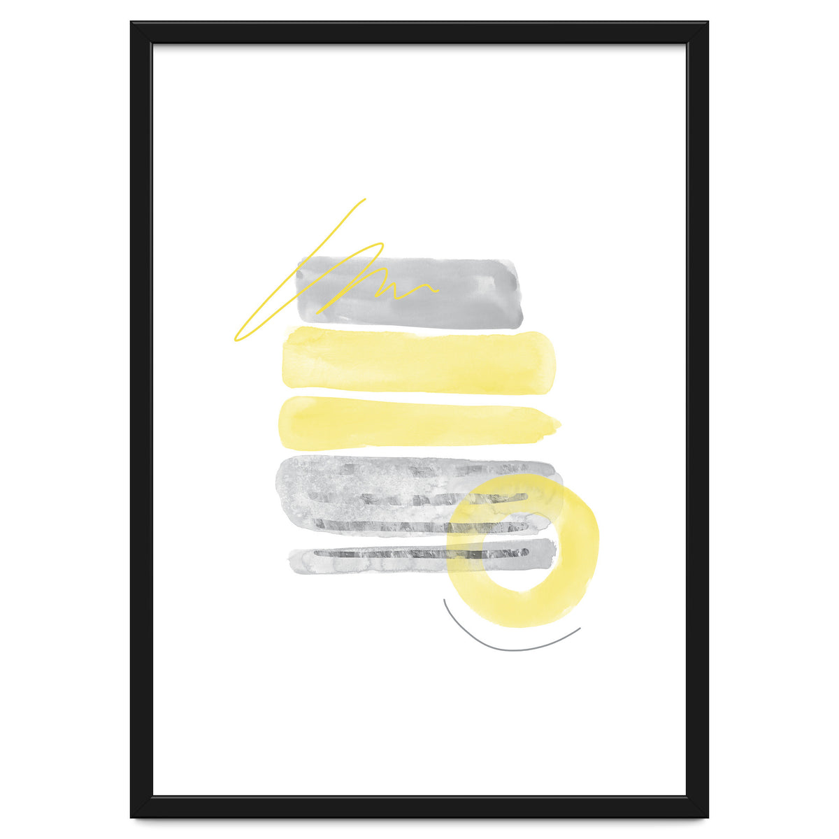 Watercolor Shapes No. 1 | Illuminating Yellow & Ultimate Grey