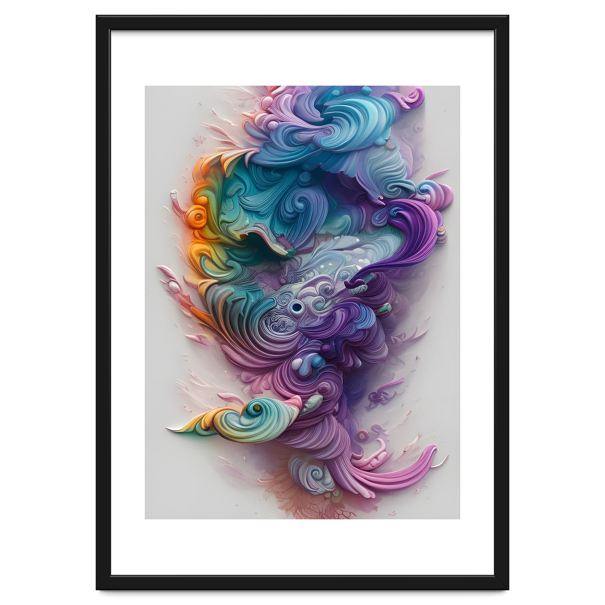 Wavy Rainbow Pastels AI Art