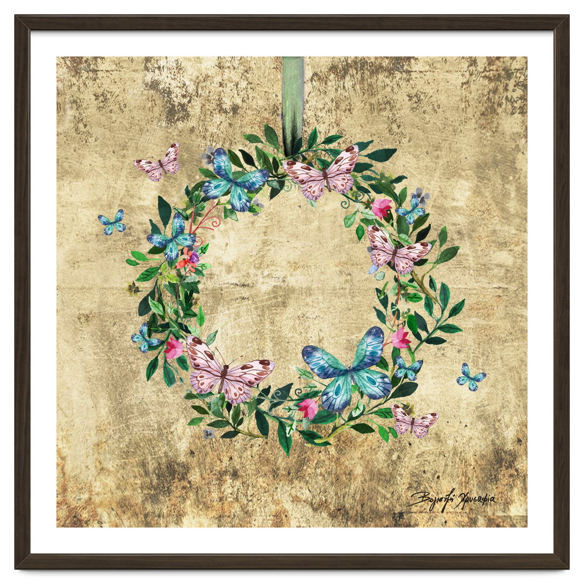 Wreath #Flowers & Butterflies#Royal collection