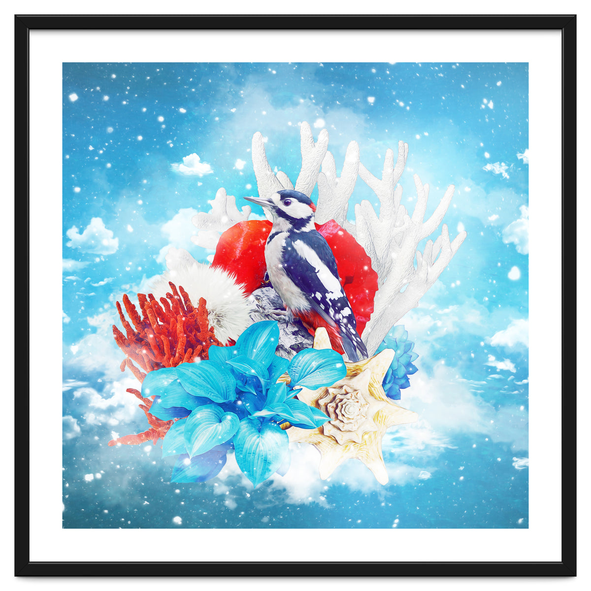 Floral Woodpecker In Winter