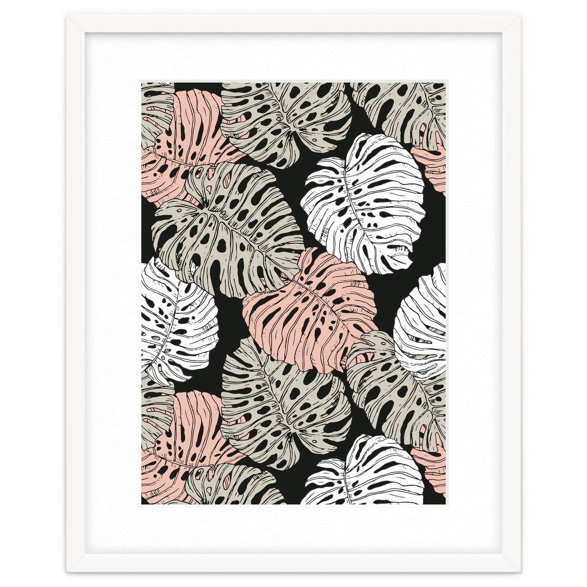 Monstera in the darkness of the jungle