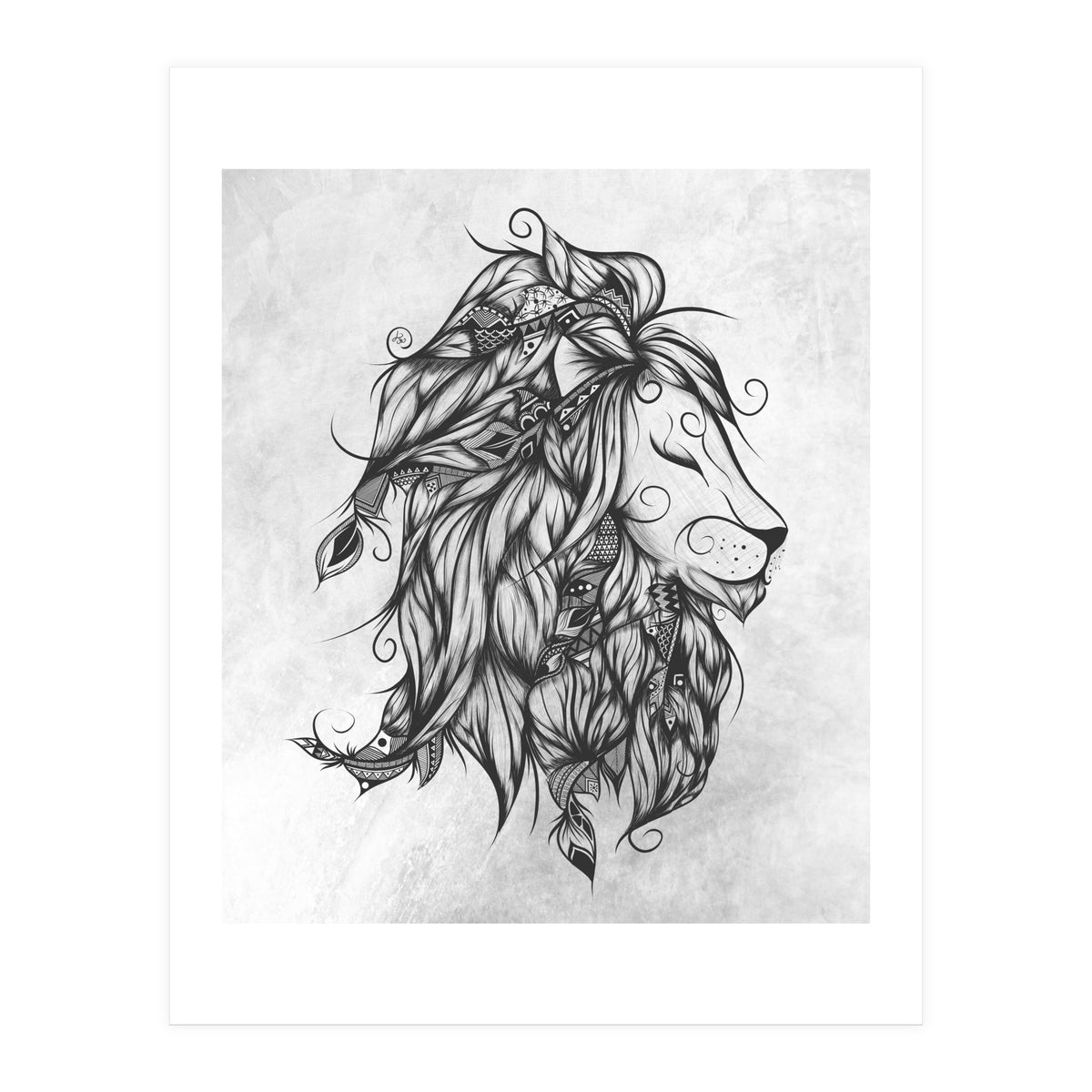Poetic Lion B&w (Print Only)