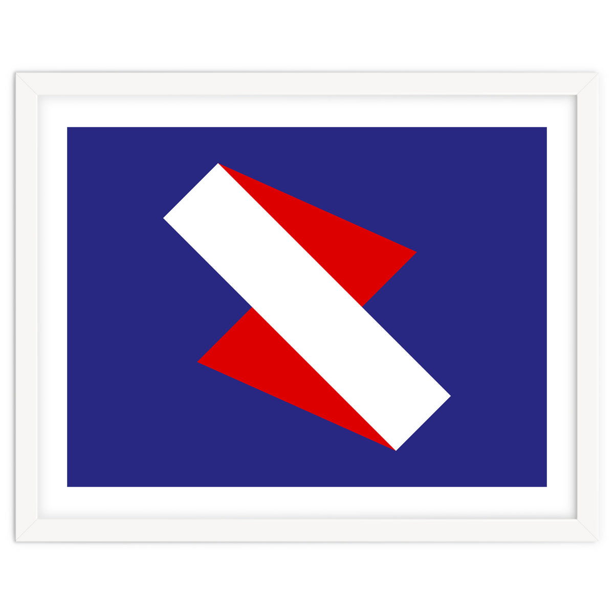 Geometric Shapes No. 68 - red & royal blue