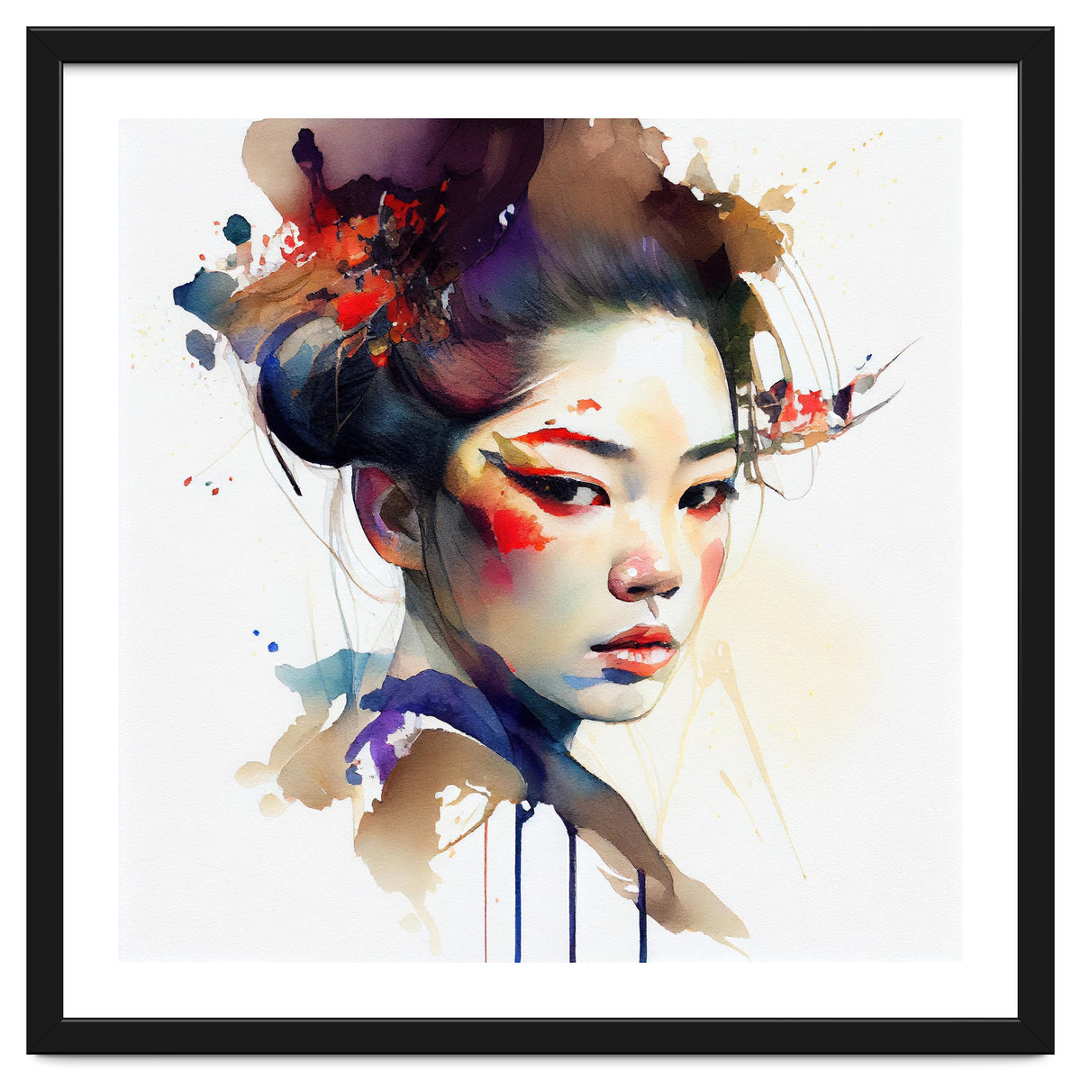 Watercolor Modern Geisha #1