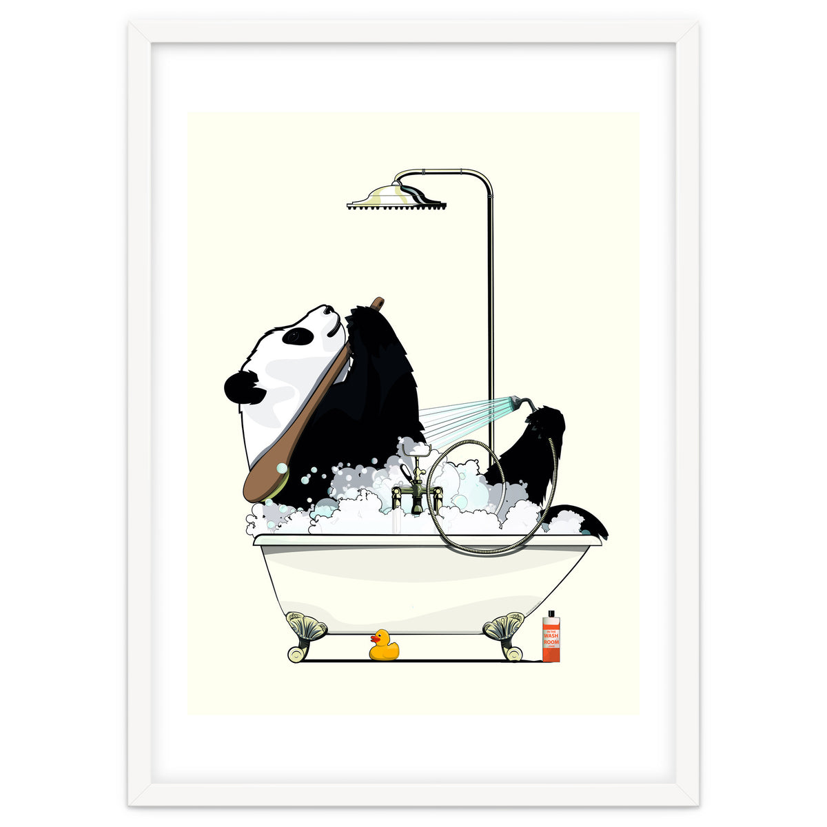 Giant Panda Bear in the Bath, funny bathroom humour
