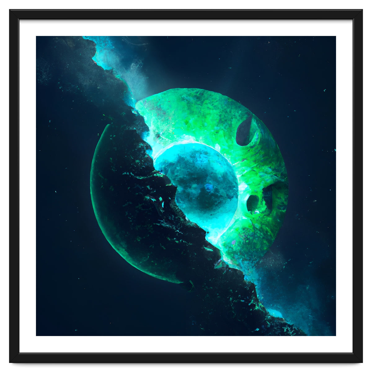 Emerald Lunar Core Cracking Open