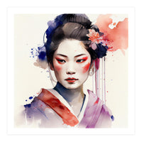 Watercolor Modern Geisha #3 (Print Only)