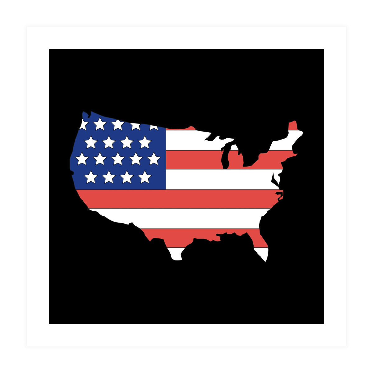 4th Of July, Patriot USA Map (Print Only)