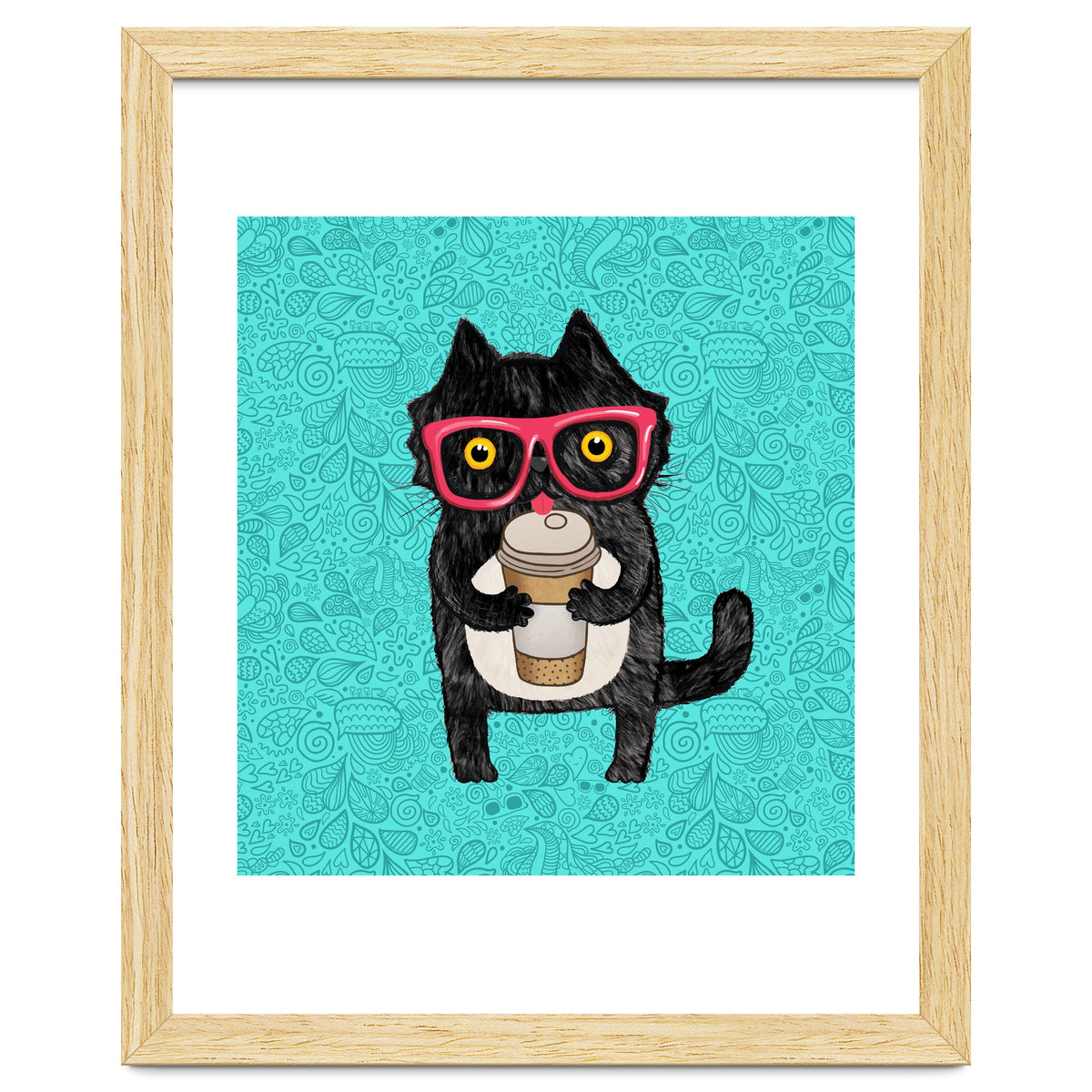 Cute Coffee cat and doodles