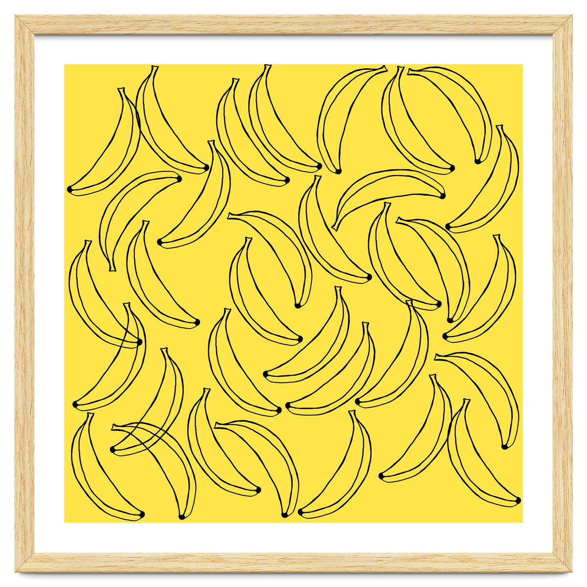 Bananas pattern on yellow background
