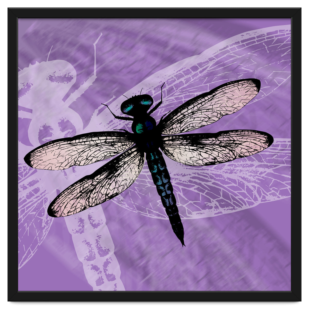 Blue dragonfly vector