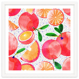 Citrus Tropical | Juicy Fruits Polka Dots | Food Orange Grapefruit Pink Watercolor Botanica thumbnail