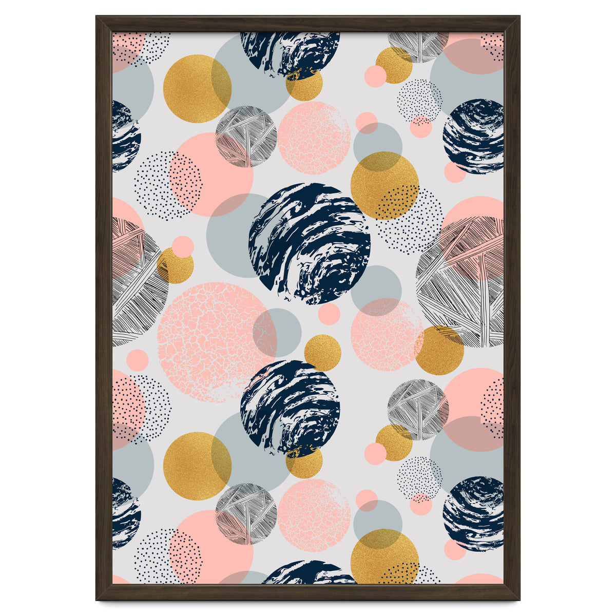 Pattern of abstract textured circles