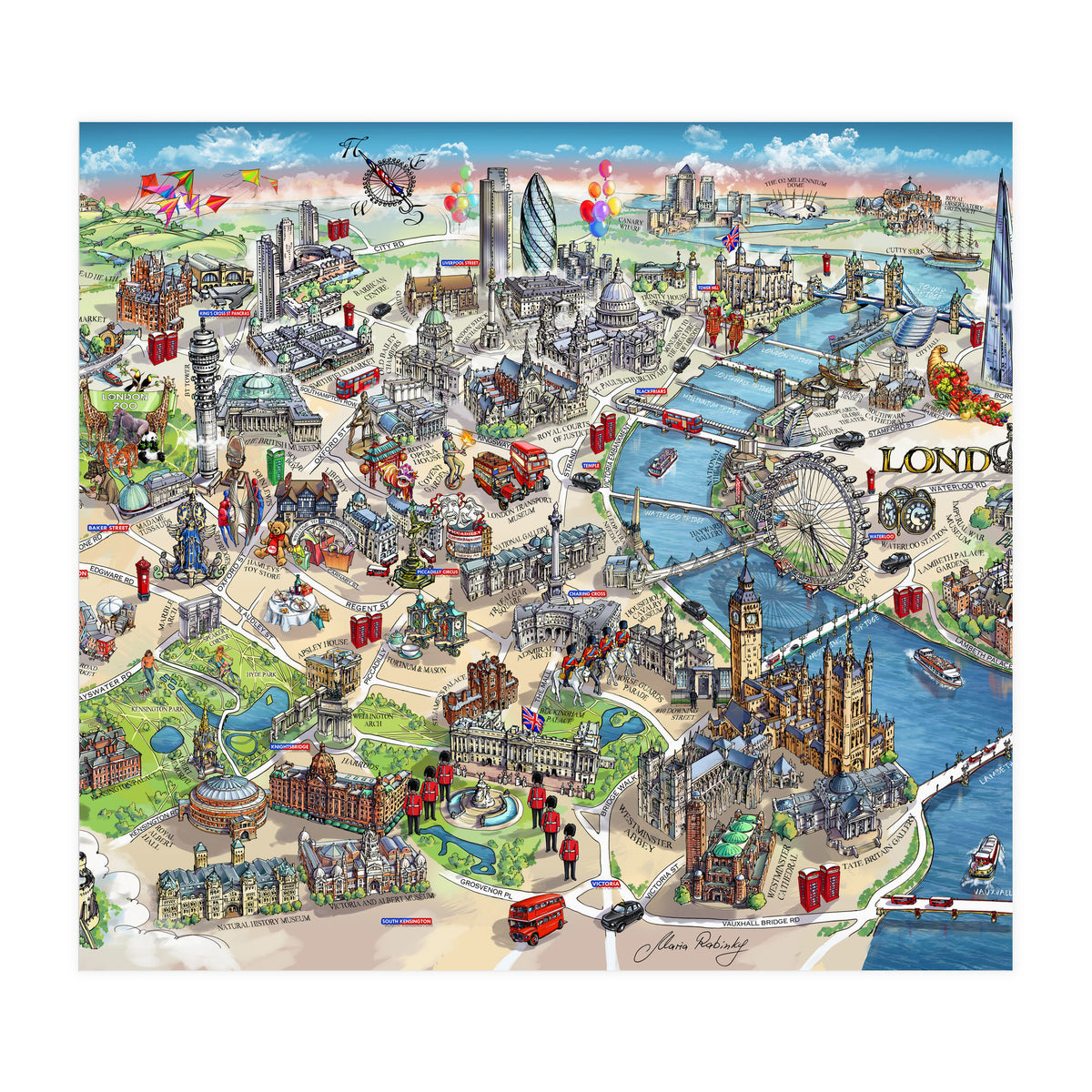 London Map Illustration (Print Only)