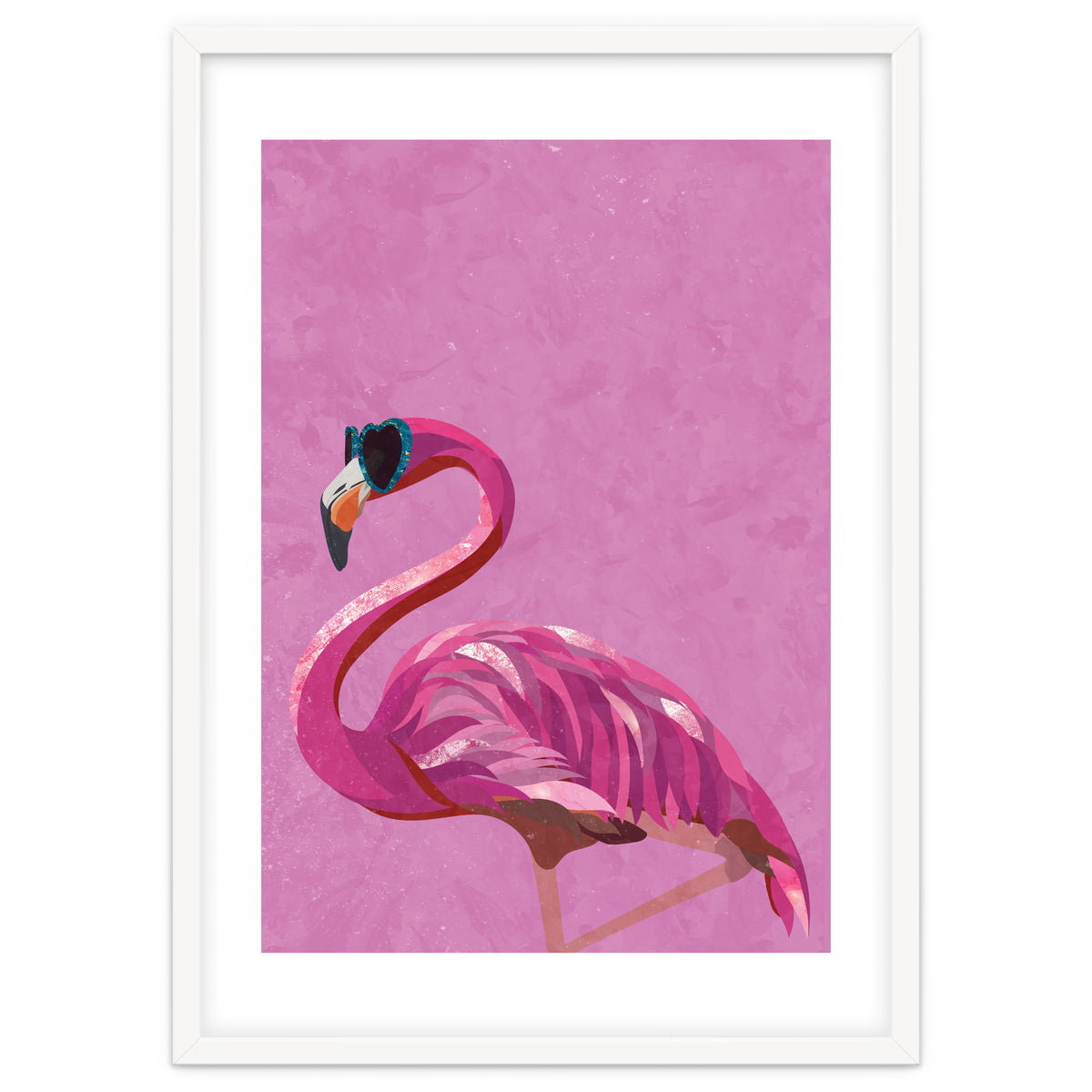 Pink Flamingo Wearing Glasses