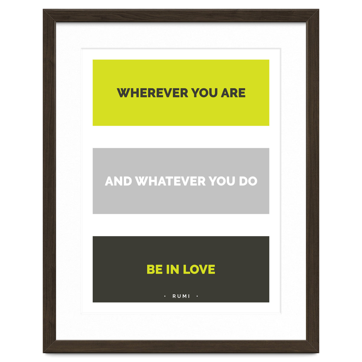 Be In Love - Rumi Quote Typography