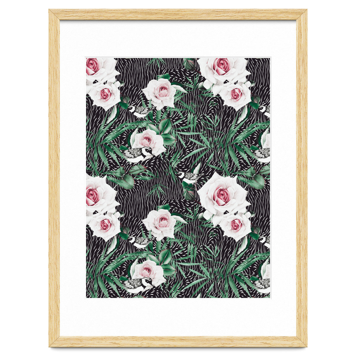 Dark flowery abstract of birds