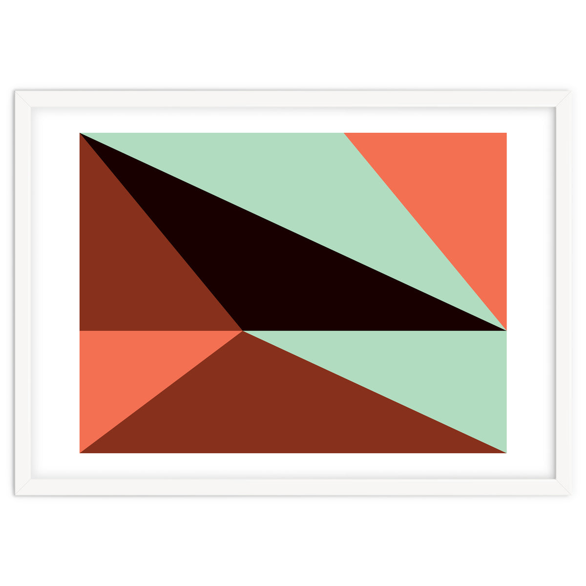 Geometric Shapes No. 17 - pink, brown, mint green & black