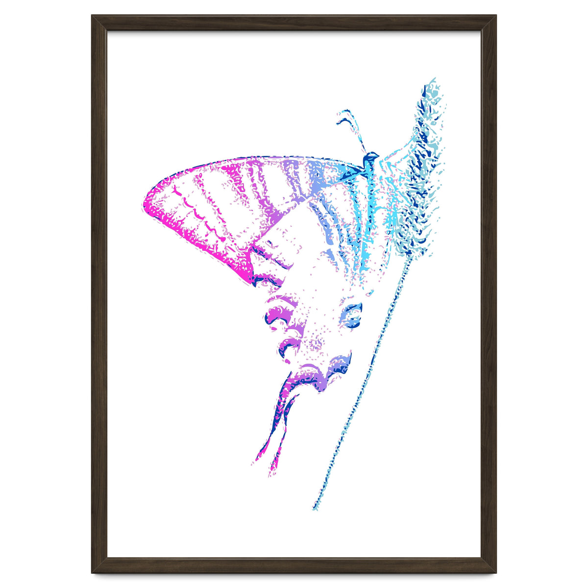 Swallowtail On Grass in Pinquoise