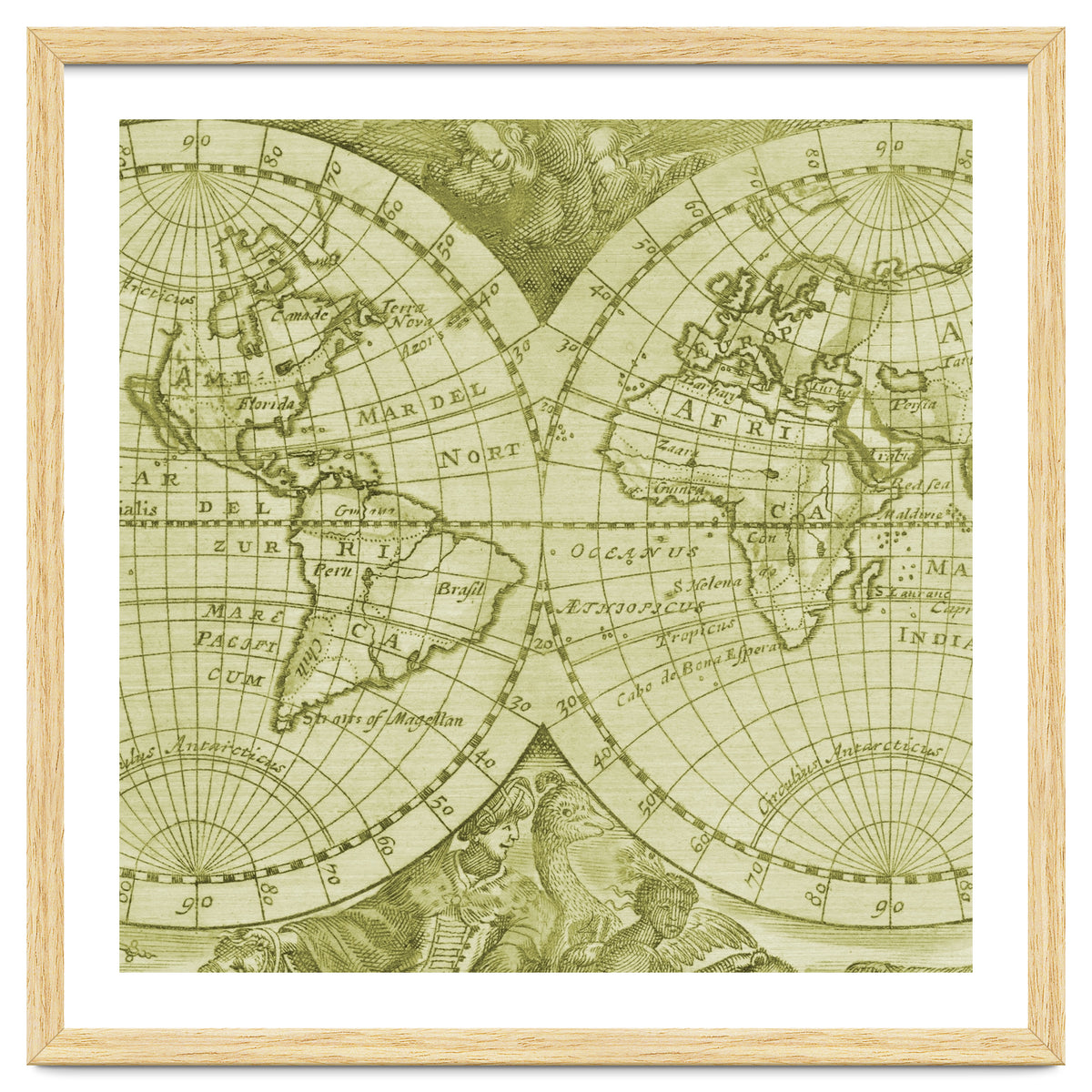 Vintage Mapa Mundi