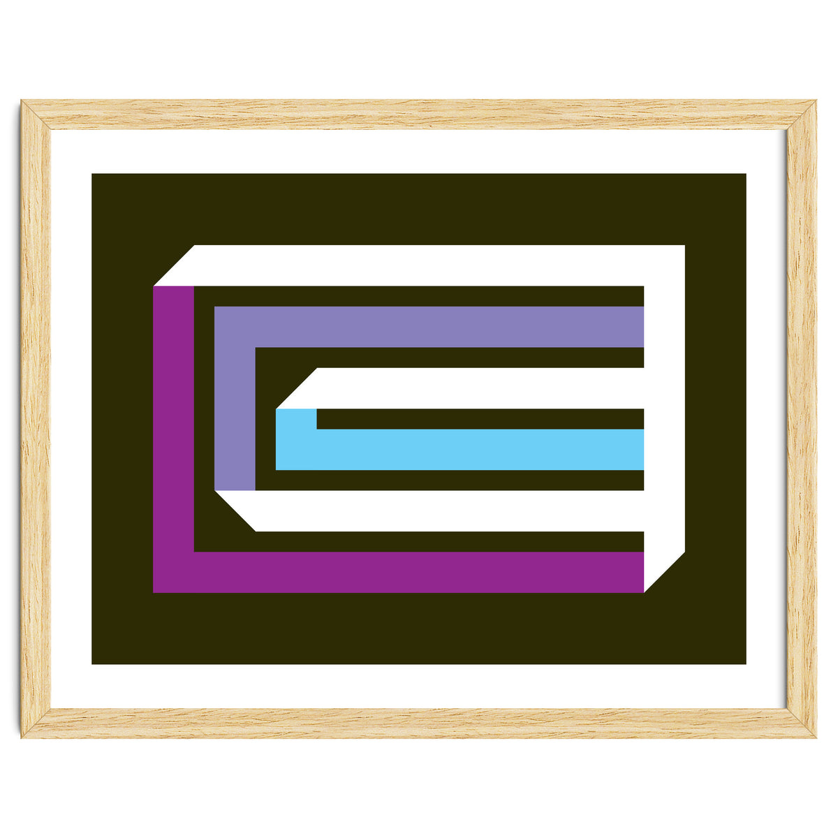 Geometric Shapes No. 35 -  brown, blue & lilac